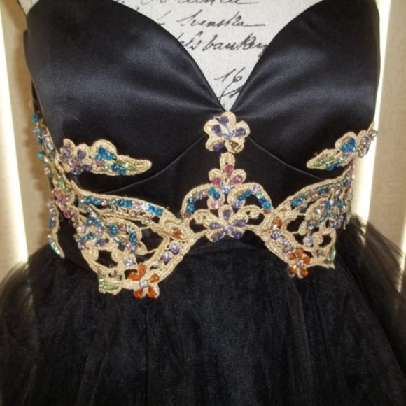 Sherri Hill Dresses & Skirts - Flirty Black Strapless Embellished Formal Dress 14